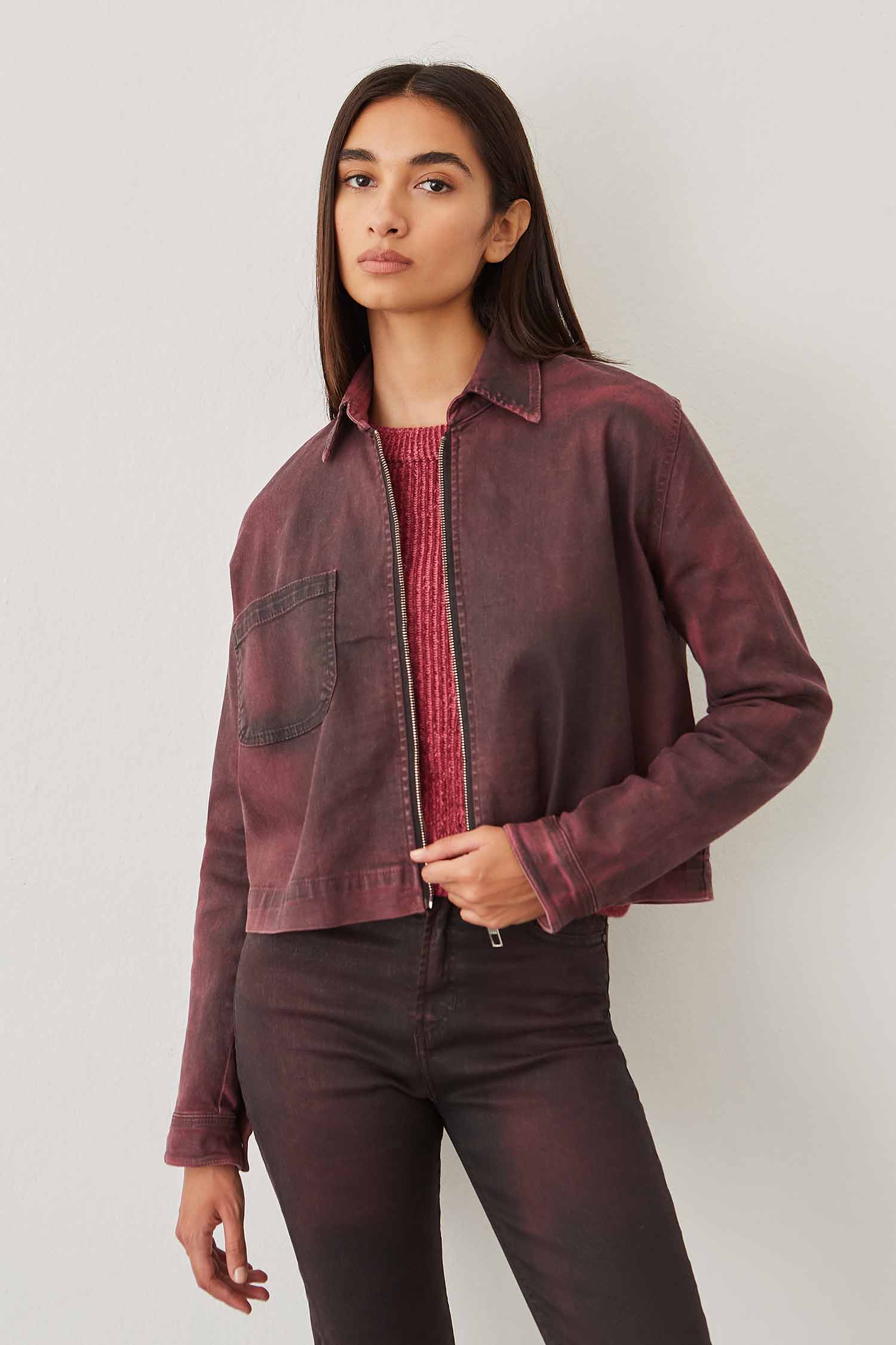 CAMPERA CROPPED BEET RED