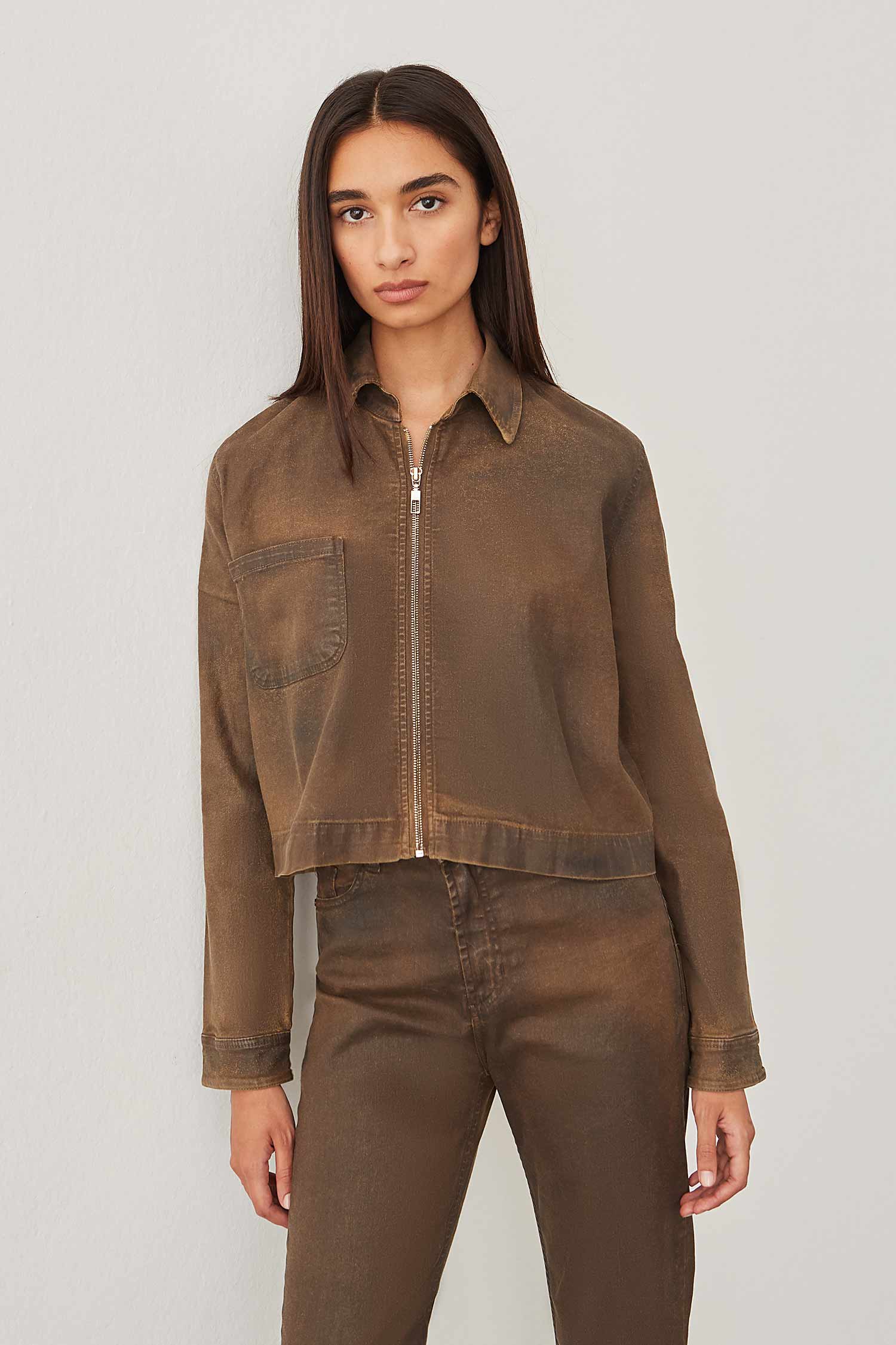 CAMPERA CROPPED CARAMEL 